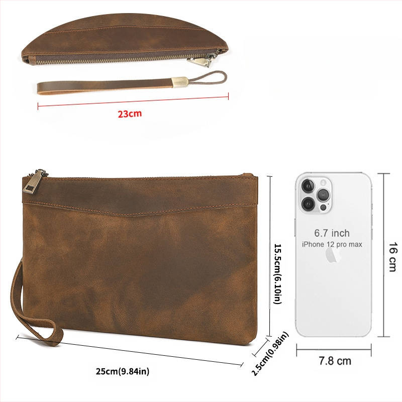 Verslo retro rankinė iš tikros odos su RFID apsauga ir anti-magnetiniu paviršiumi; užtraukties uždarymas; vidinė struktūra: užtrauktinės kišenė, ID kišenė ir kortelių kišenės