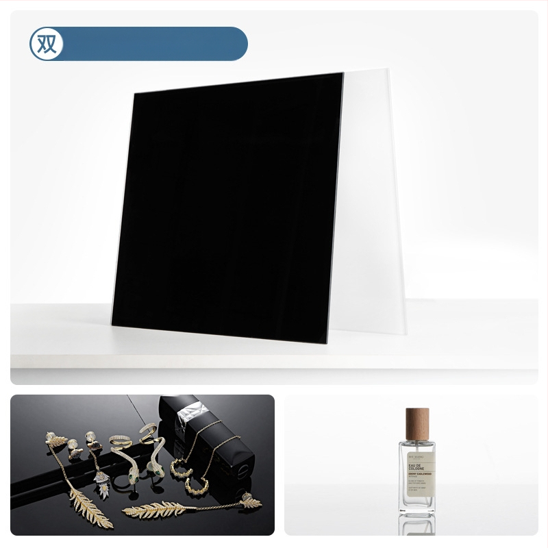 Πίνακας φόντου από θερμοσκληρυμένο γυαλί για φωτογράφηση προϊόντων; ανακλαστική επιφάνεια; βάρος 200–800 γρ.