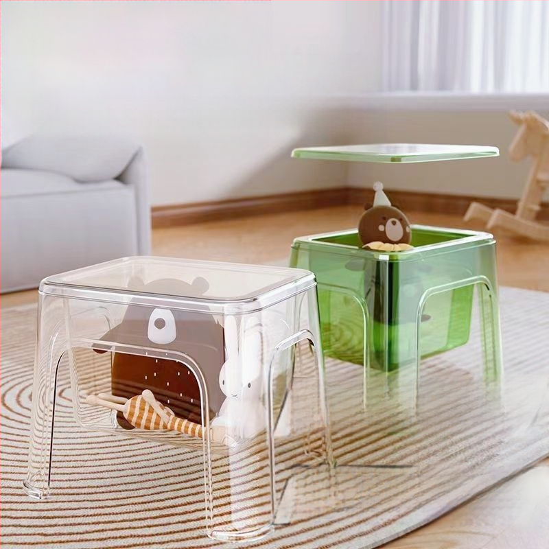 Съхранителна табуретка - Многофункционална пластмасова табуретка, 12L капацитет, 120 кг товароподемност, квадратна форма