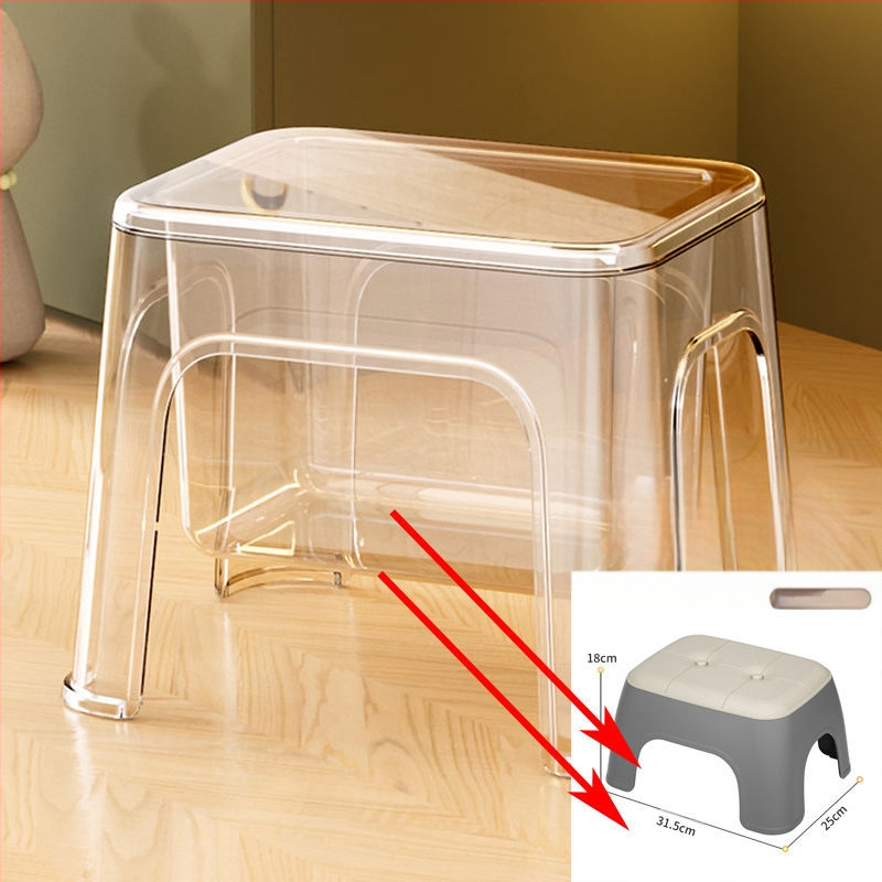 Съхранителна табуретка - Многофункционална пластмасова табуретка, 12L капацитет, 120 кг товароподемност, квадратна форма