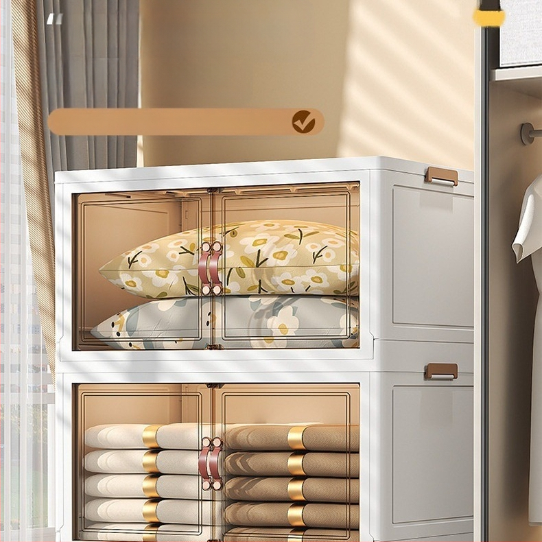 Шкаф за домашно съхранение – без монтаж, сгъваем и многослоен дизайн; пластмасов, 3 кг, за пода, модерен стил