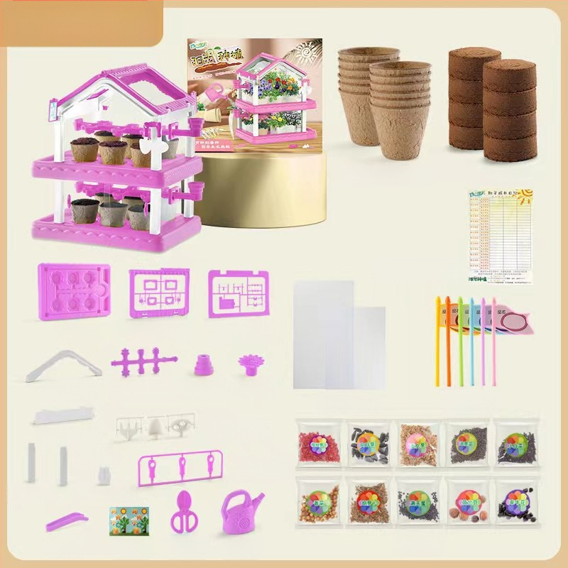 Kit DIY pentru Observarea Creșterii Plantelor - Plastic, Multifunțional, Non-Electric, pentru copii 4–6 ani
