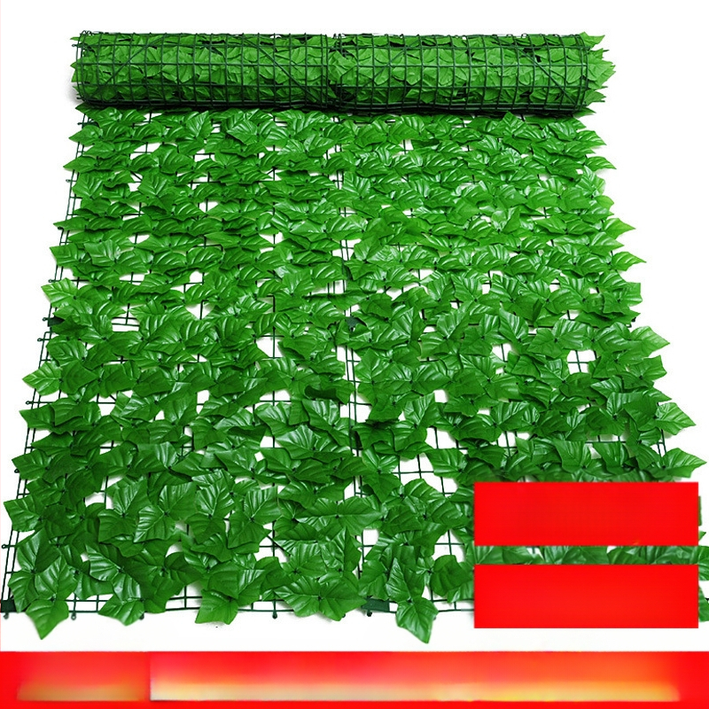 Mākslīgā augu siena un žogs ar plastmasas lapām un zīda ziediem — injekcijas veidota, šķirne: saldā kartupeļa lapas, āra kāzu un fotogrāfiju rekvizīti