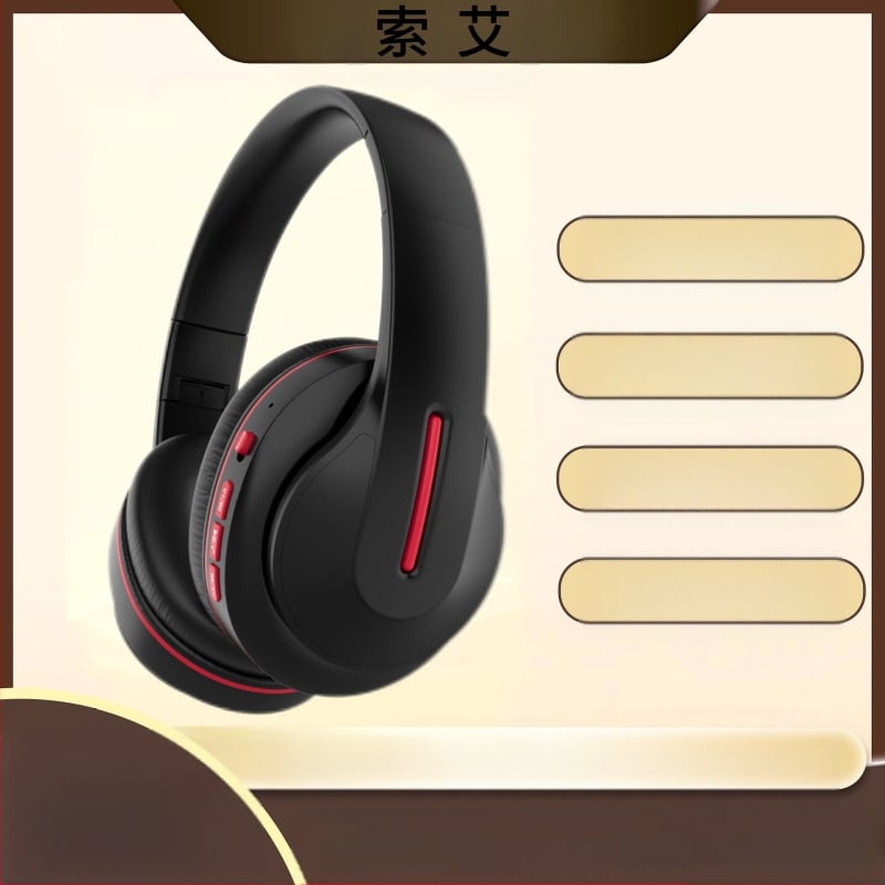 Soai Bluetooth слушалка с шумоподаване, обхват 10 м, Bluetooth 5.0, надглавен дизайн, двуканално стерео