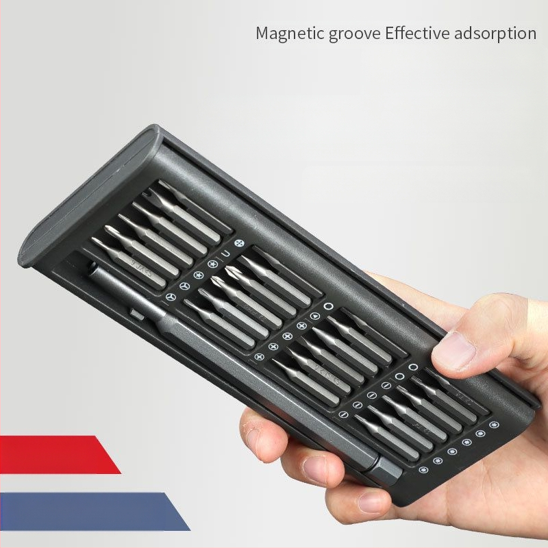 24/63-in-1 precizinis atsuktuvo rinkinys mobiliųjų telefonų remontui, magnetinis, S2 lydinio įrankių plienas, svoris 0.36