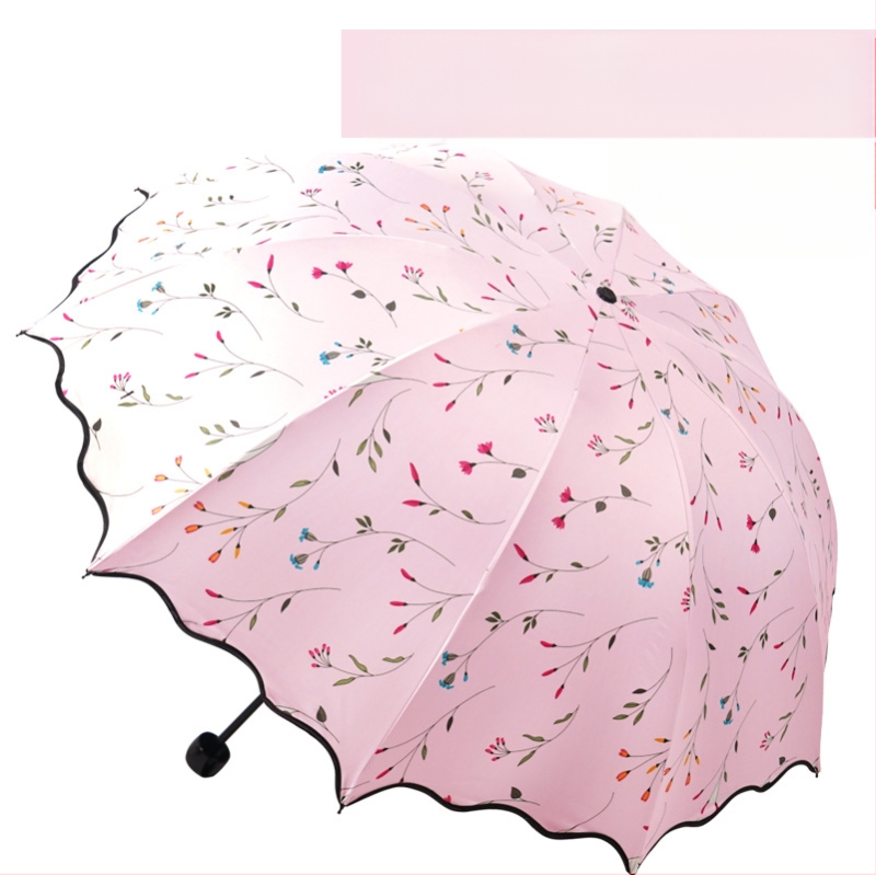 Salokāmais saules lietussargs pieaugušajiem — 8 tērauda stieņi, UPF 50+ UV aizsardzība, trīs posmu dizains, manuāla atvēršana, svars 320 g.