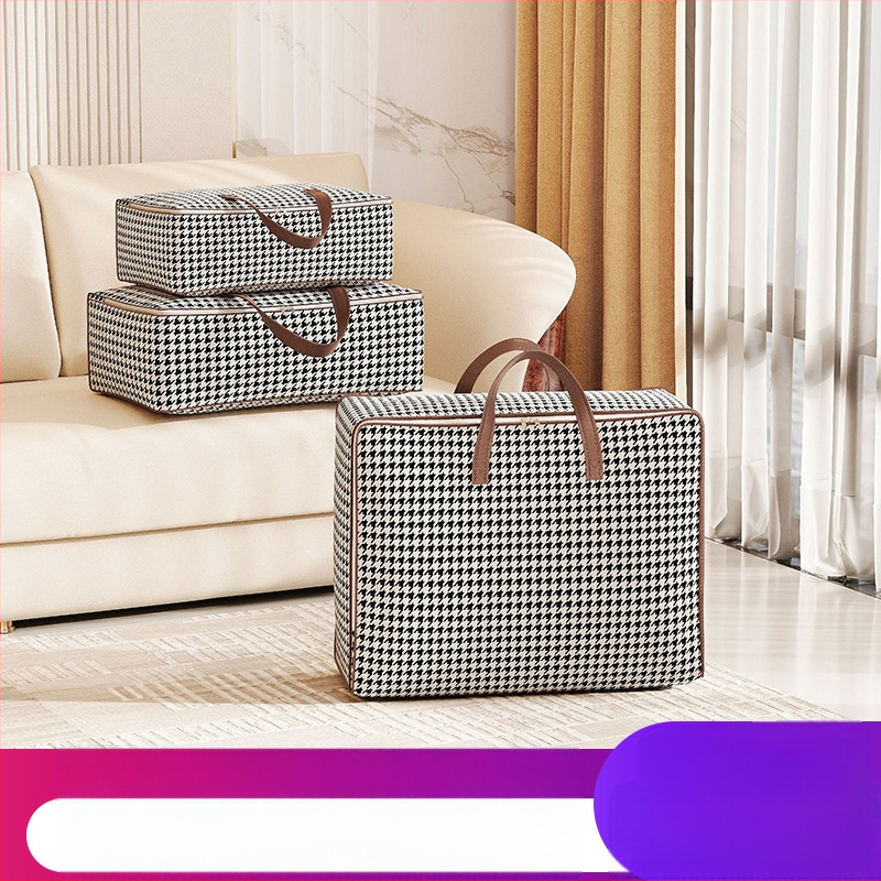 Чанта за съхранение на завивки и дрехи, чанта за ръка, нетъкан текстил, мултифункционална, подходяща за преместване, пътуване и спалня, модел 103