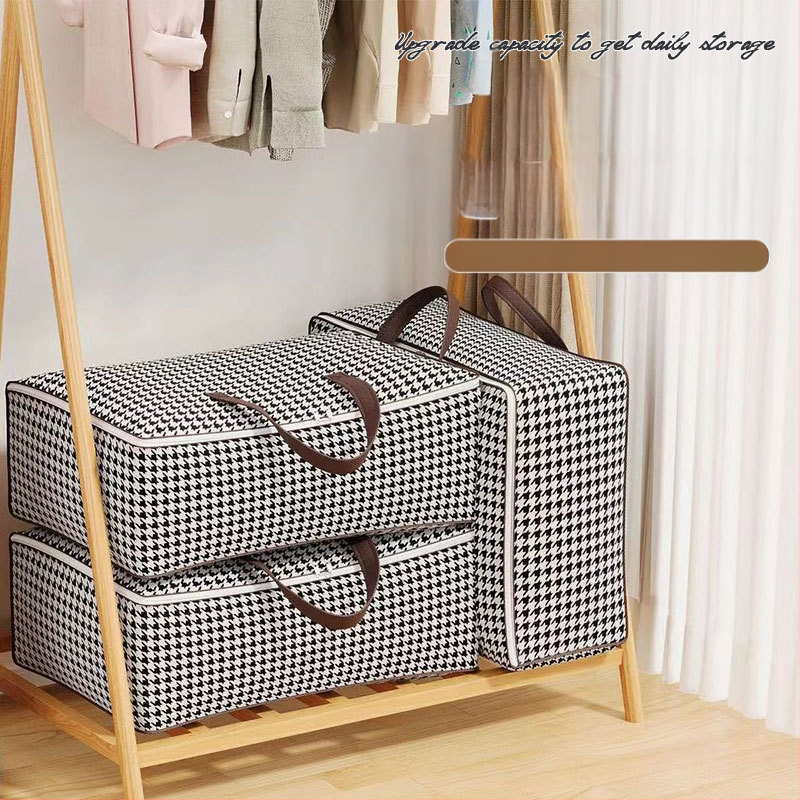 Чанта за съхранение на завивки и дрехи, чанта за ръка, нетъкан текстил, мултифункционална, подходяща за преместване, пътуване и спалня, модел 103