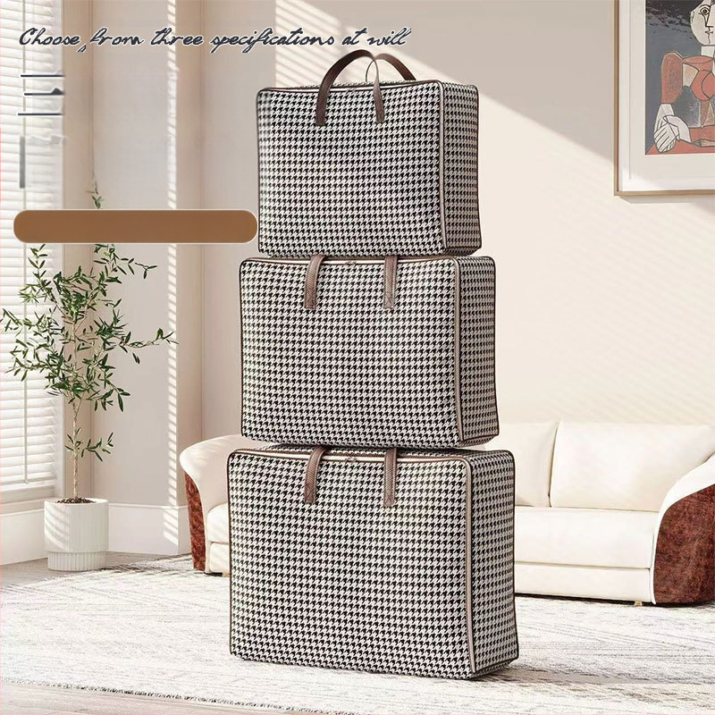 Чанта за съхранение на завивки и дрехи, чанта за ръка, нетъкан текстил, мултифункционална, подходяща за преместване, пътуване и спалня, модел 103