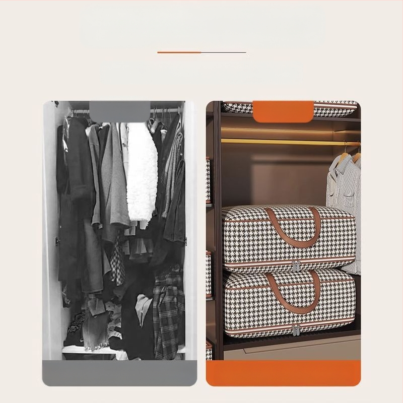 Чанта за съхранение на завивки и дрехи, чанта за ръка, нетъкан текстил, мултифункционална, подходяща за преместване, пътуване и спалня, модел 103