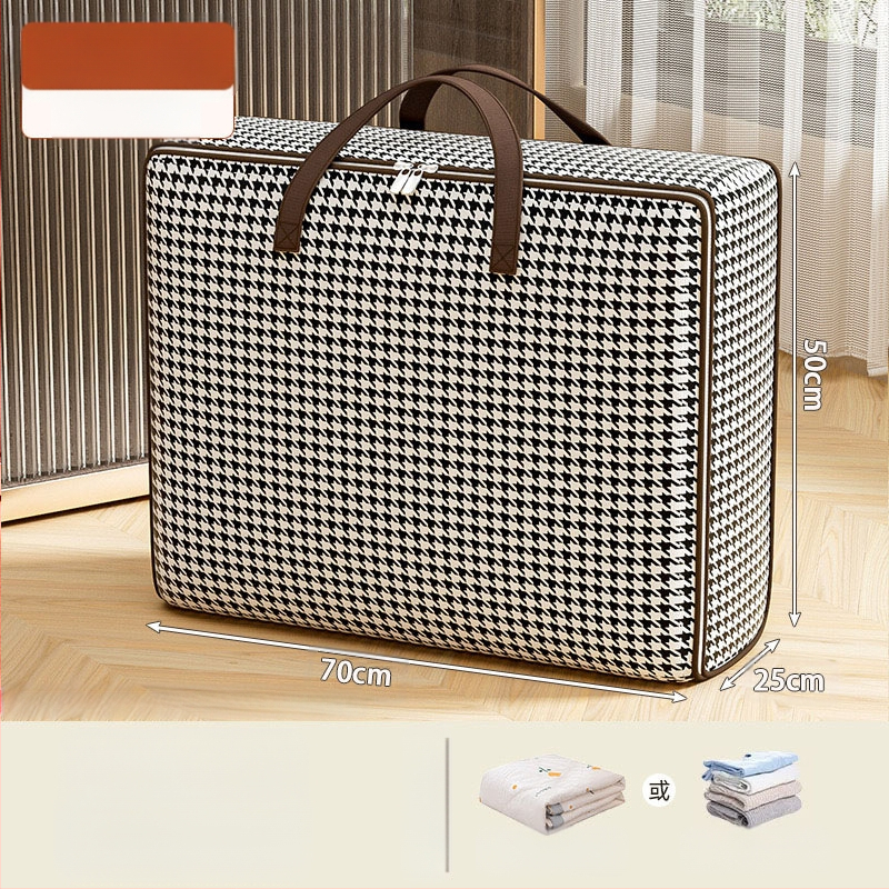 Чанта за съхранение на завивки и дрехи, чанта за ръка, нетъкан текстил, мултифункционална, подходяща за преместване, пътуване и спалня, модел 103