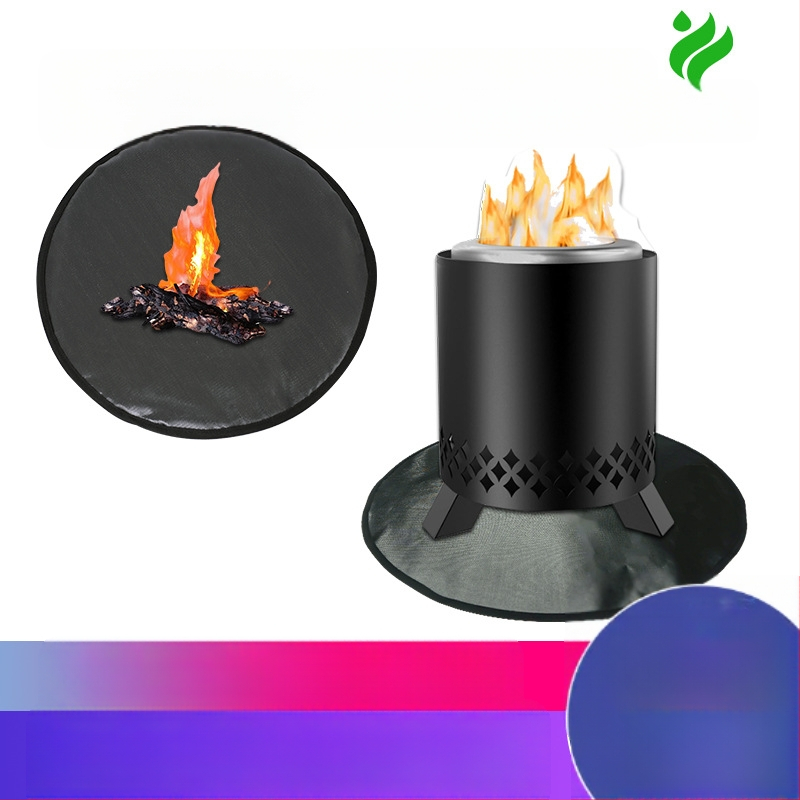 Apvalus stalinis ugniai atsparus kilimėlis; liepsnai atsparus, aukštos temperatūros izoliacija, atsparumas karščiui.