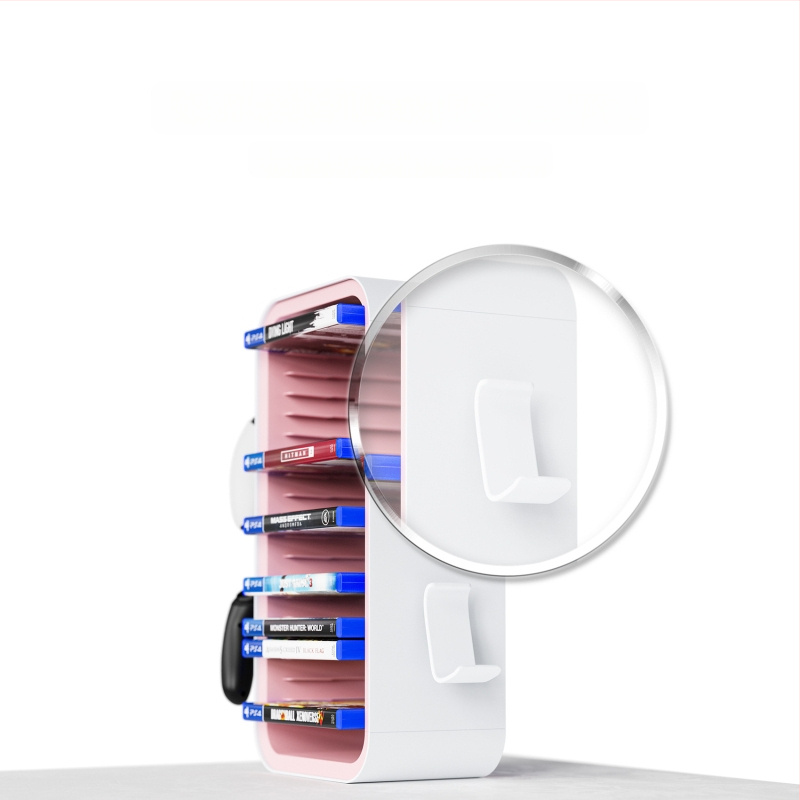 Στήριγμα δίσκων Xbox και PS5, πλαίσιο αποθήκευσης από μπαμπού, μοντέλο KP06, συμπαγές ράφι δίσκων, βάρος 1059 g