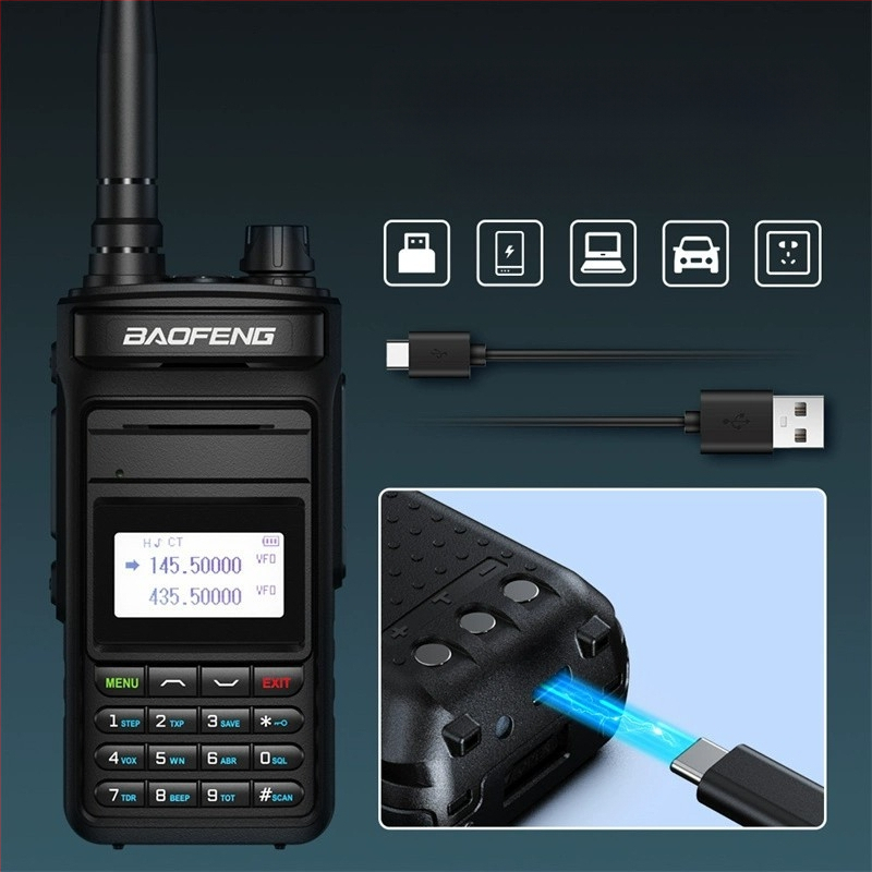 Baofeng P15UV φορητό θαλάσσιο ραδιόφωνο, αδιάβροχο, μπαταρία 8000mAh, οθόνη, εμβέλεια 1,5–3 χλμ