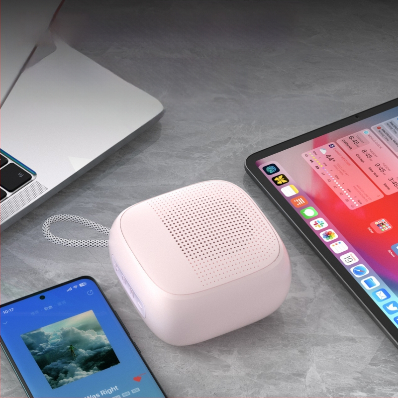 Ασύρματο Bluetooth ηχείο εξωτερικού χώρου, φορητό Macaron, με φωνητικές προτροπές, 5W, Bluetooth 5.3, ενσωματωμένη μπαταρία 300–500 mAh, 100 Hz–20 kHz, εμβέλεια 10 m