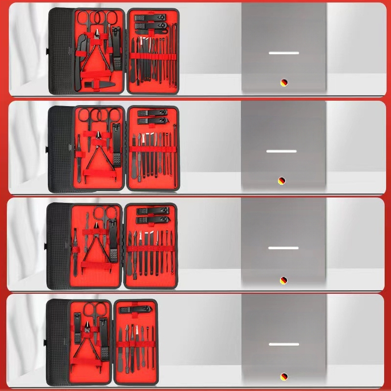 Σετ εργαλείων περιποίησης νυχιών – 24 τεμάχια, από ατσάλι άνθρακα και ανοξείδωτο ατσάλι, αρχείο νεκρού δέρματος, εργαλεία κοπής νυχιών