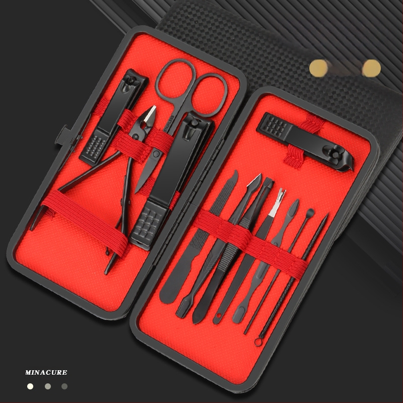 Σετ εργαλείων περιποίησης νυχιών – 24 τεμάχια, από ατσάλι άνθρακα και ανοξείδωτο ατσάλι, αρχείο νεκρού δέρματος, εργαλεία κοπής νυχιών