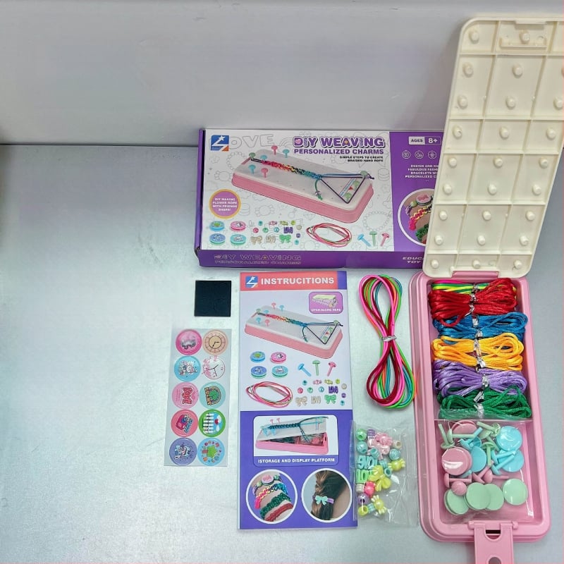 DIY rinkinys vaikų apyrankėms – etninio stiliaus, medžiaga: virvė; 2024 m. pavasaris; dėžutėje pakuojamas