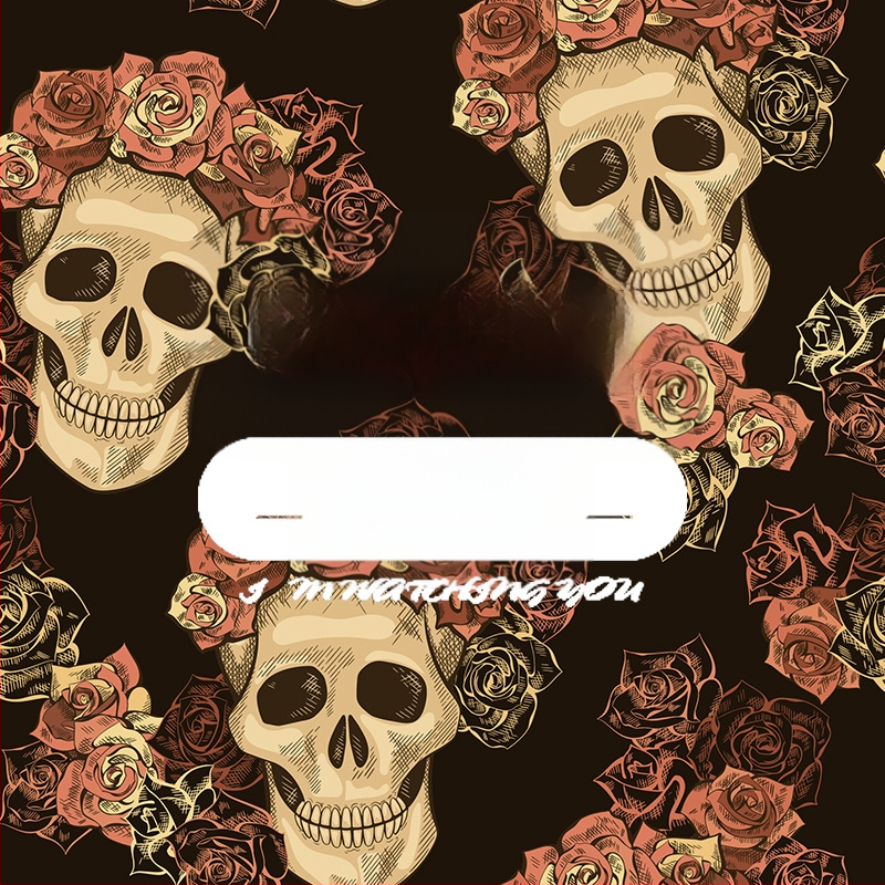 Гоблен — серия Хелоуински черепи, квадратна форма, боядисан полиестер, машинно тъкана, стил терор