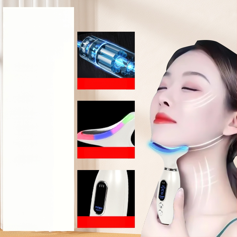 GLX-010 Kaklo grožio priemonė – įkraunama, 128,1 g; liftingas ir stanginimas, raukšlių išlyginimas, veido formavimas į V formą; vibruojantis masažas; tinka visiems odos tipams