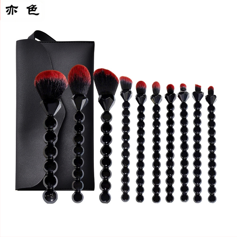 Σετ πινέλων μακιγιάζ, 10 τεμάχια, απαλές συνθετικές τρίχες, φορητές πλαστικές λαβές, περιλαμβάνει πινέλα σκιάς ματιών και πινέλα πούδρας