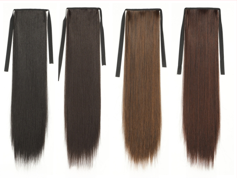 Parūka ar asti — divkārša aste, garas taisnas matu, sintētiskas šķiedras, augstas temperatūras izturība, nav krāsojama