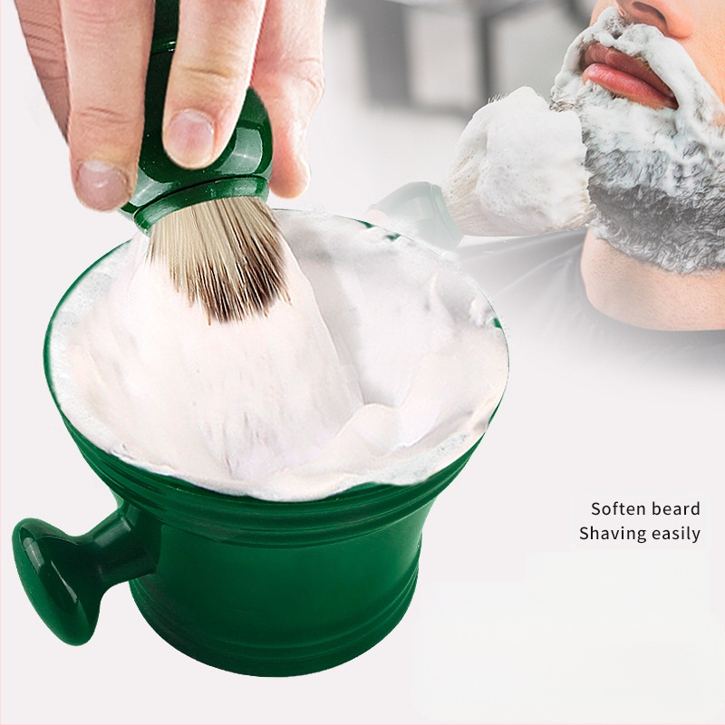 Σετ βούρτσας για γένια και μπολ αφρού ξυρίσματος, πλαστικό, χωρητικότητα 100 ml