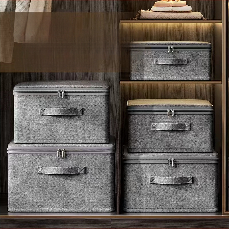 Drabužių saugyklos dėžė - Sulankstoma, Talpa 50 L, Medžiaga: kationinis audinys, Nešiojama, Dulkėms ir drėgmei atspari