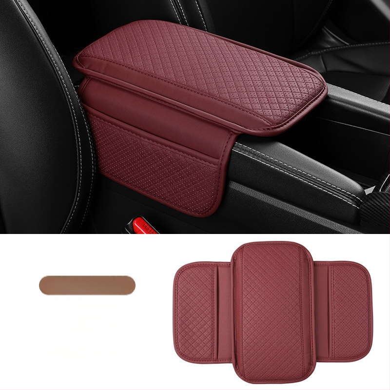 Кожена подложка за подлакътник на автомобил, универсална за централна конзола, дишаща мрежеста конструкция, страничен джоб, персонализирано производство