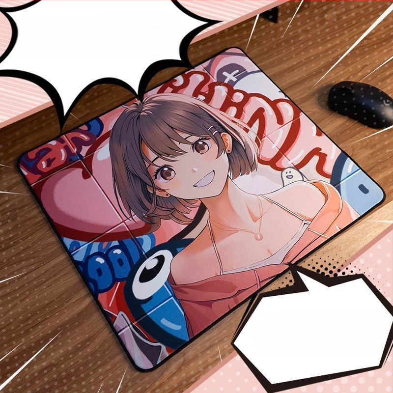 Pelės kilimėlis - mažas gumos kilimėlis, neslystantis, mechaninis apdirbimas, logotipas atspausdintas, pritaikoma pagal brėžinius