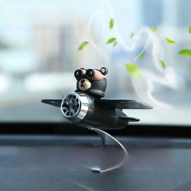 Automobilių kvapų difuzorius su saulės energija varomu pasukamu lėktuvo dizainu, vidaus dekoras, gėlėtas kvapas, kvapo šalinimas