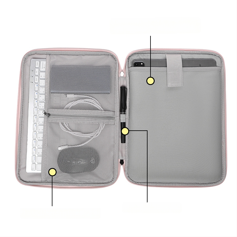 iPad planšetės dėklas su vidinė kišene, atsparus smūgiams ir vandeniui, PU medžiaga, krištolo velūro įdaila, vienos spalvos dizainas