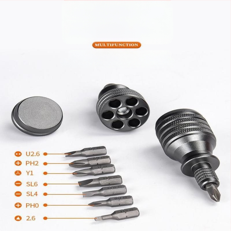 7-in-1 magnetinis atsuktuvas rinkinys iš chromo-vanadžio plieno mobiliems remontams (neizoliuotas, 0,12 kg)