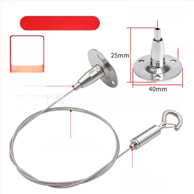 Hiwa XH-2024041501 Заключващо устройство за неръждаемо стоманено въже с предпазна кука, регулируема ключалка за окачване на рекламни табла