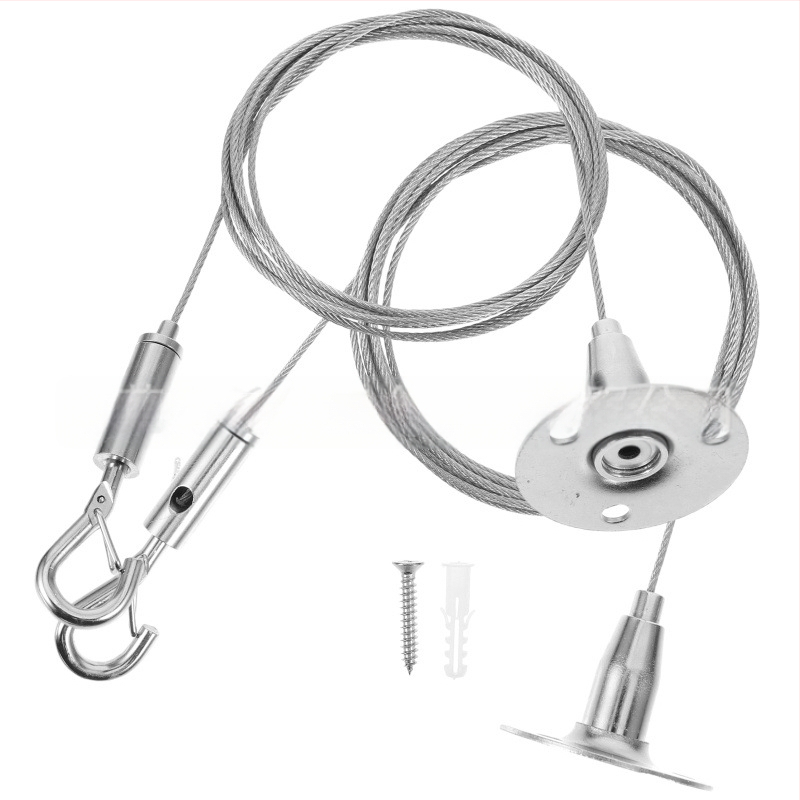 Hiwa XH-2024041501 Заключващо устройство за неръждаемо стоманено въже с предпазна кука, регулируема ключалка за окачване на рекламни табла