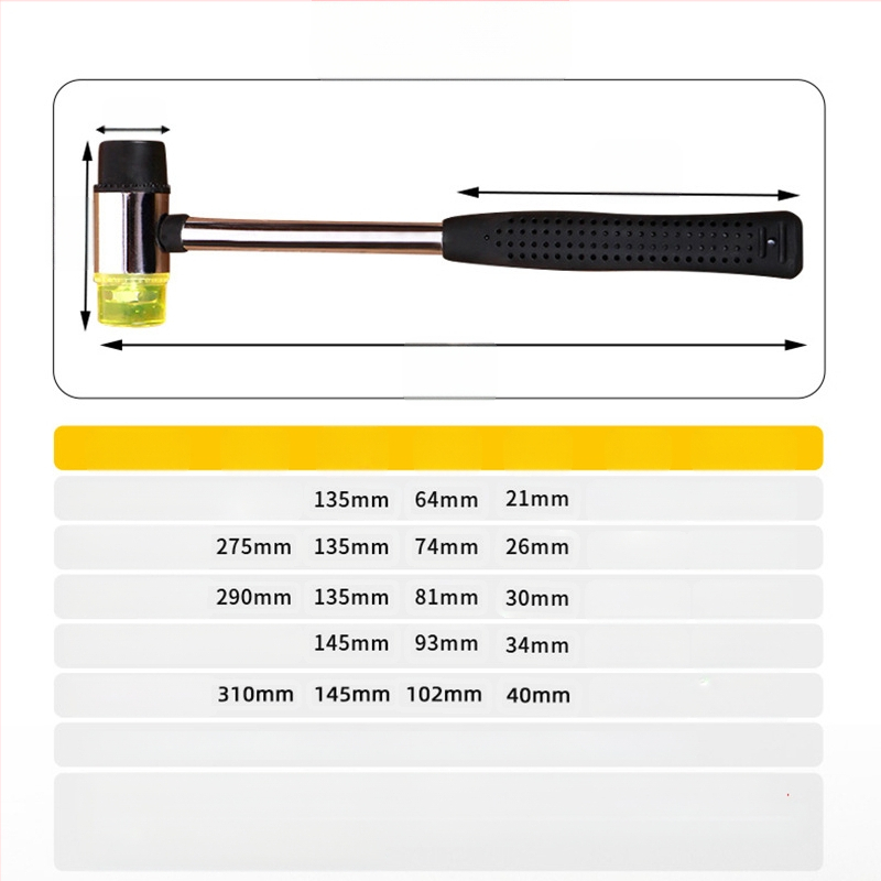 Topo Dye Hammer — guminės galvos plaktukas, plieninis kotas, pritaikytas apdorojimas, naudojimas: augalų plaktavimas ir dažymas