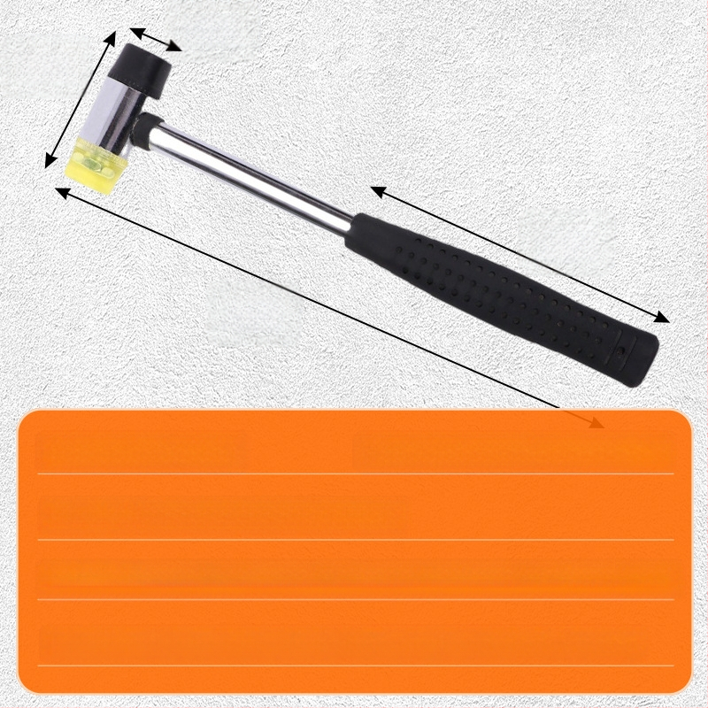 Topo Dye Hammer — guminės galvos plaktukas, plieninis kotas, pritaikytas apdorojimas, naudojimas: augalų plaktavimas ir dažymas