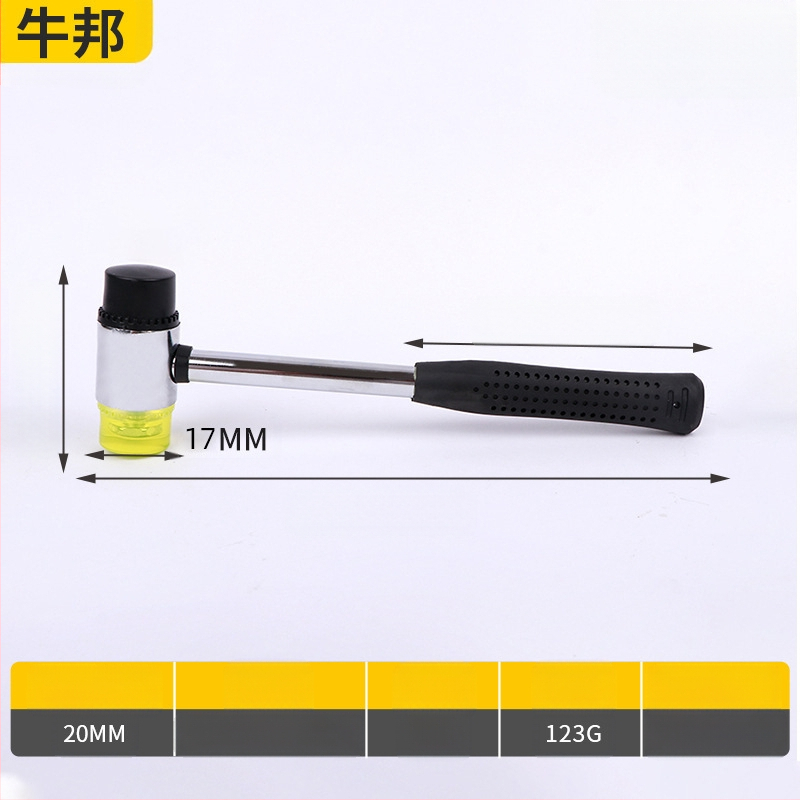 Topo Dye Hammer — guminės galvos plaktukas, plieninis kotas, pritaikytas apdorojimas, naudojimas: augalų plaktavimas ir dažymas