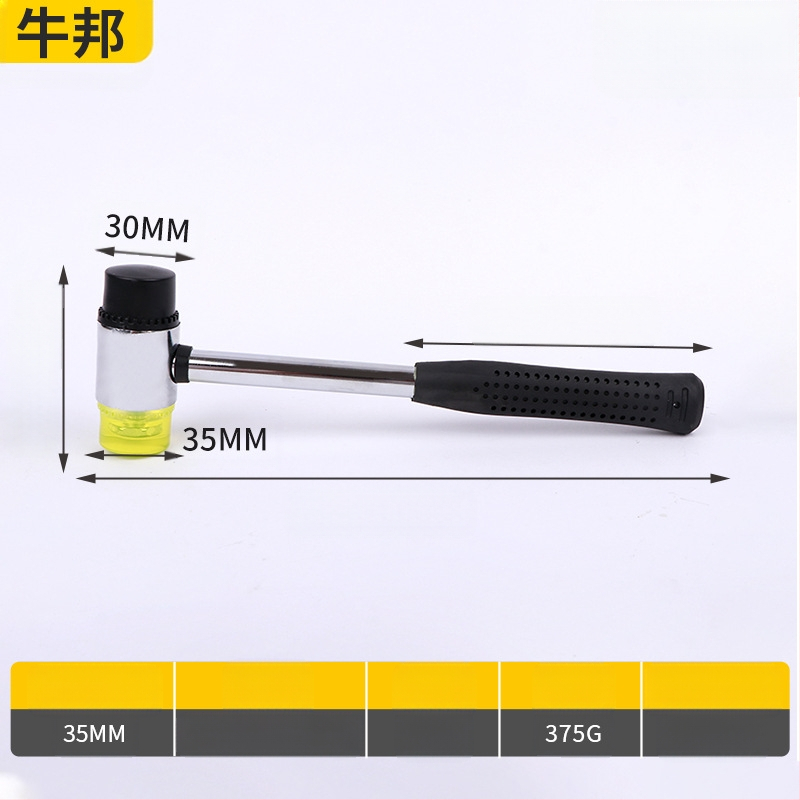 Topo Dye Hammer — guminės galvos plaktukas, plieninis kotas, pritaikytas apdorojimas, naudojimas: augalų plaktavimas ir dažymas