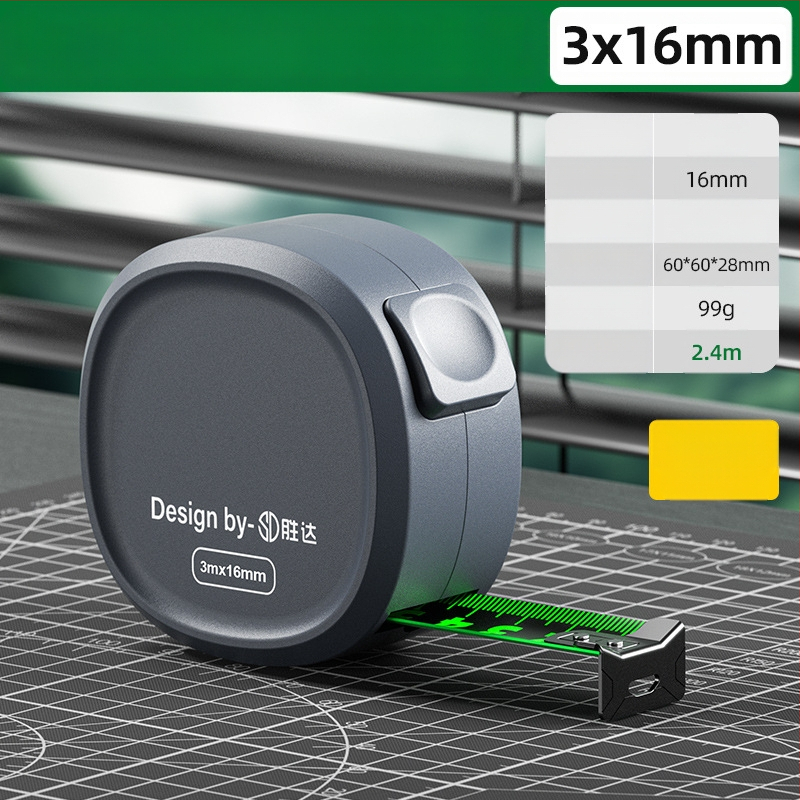 Sava užrakinama matavimo juostelė su plienine juosta, sustiprintas dizainas, atsparus korpusas, fluorescencinė juosta