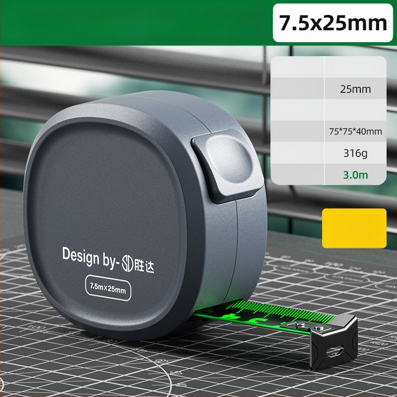 Sava užrakinama matavimo juostelė su plienine juosta, sustiprintas dizainas, atsparus korpusas, fluorescencinė juosta