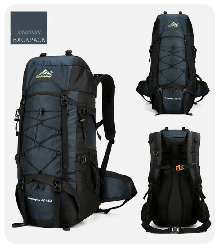 Pārgājienu mugursoma ar paplašināmu lielu ietilpību, no Oxford auduma, ar poliestera oderi