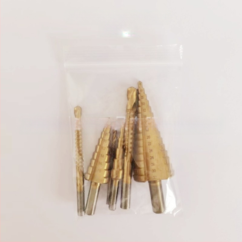 Asahi 6-частен комплект стъпкови свредла за дърво с триъгълна дръжка, пагодни свредла и канавкови свредла