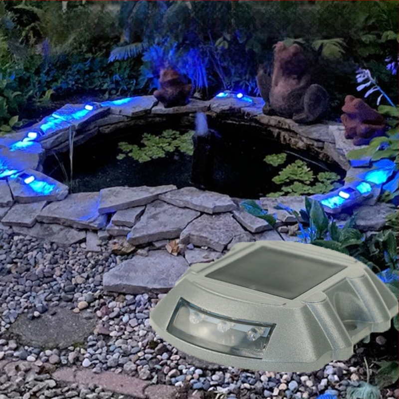 Външна LED слънчева предупредителна светлина – IP67, слънчево захранване, за двор/мост/дек