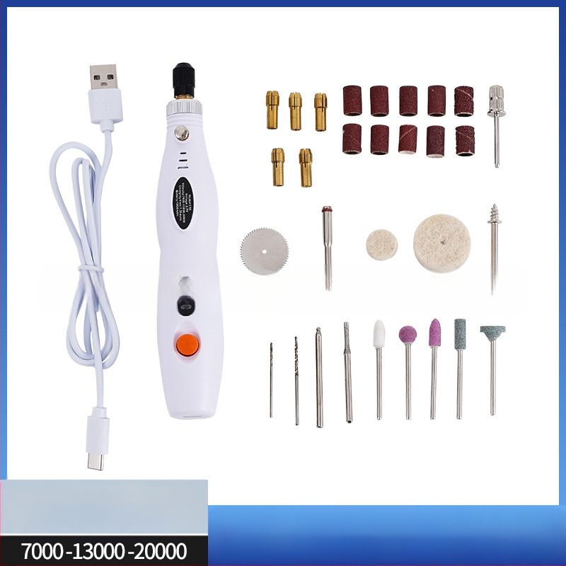 Прецизен мини електрически шлайф за камък и дърво с гравиране и полиране (презареждаем литиев батерия, диапазон 3.7V–5V, три скорости, кабел 1 м)