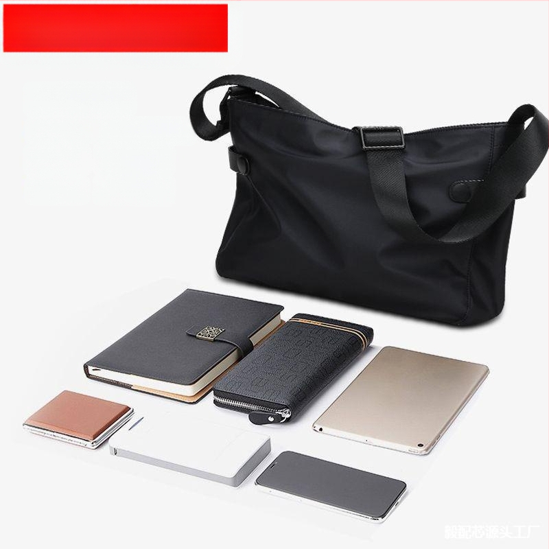 Vīriešu plecu soma ar crossbody stilu – korejiešu stilā, liela ietilpība, neilona oderējums, vienkrāsaina, brīvdienu ceļojumiem