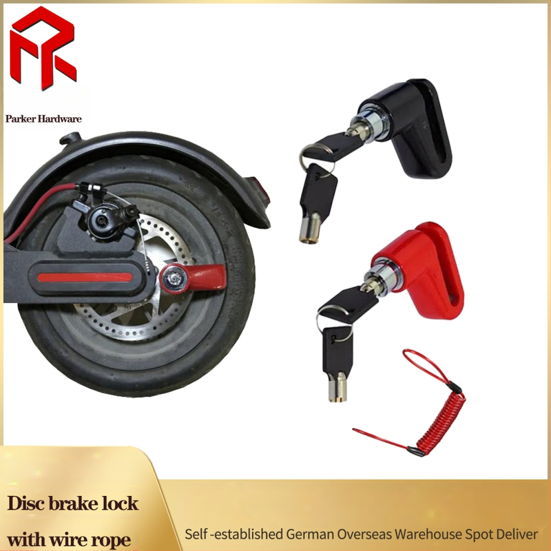 Универсален дисков заключващ механизъм със стоманен кабел за повечето електрически скутери и велосипеди – стоманена конструкция, тегло 0,2 кг