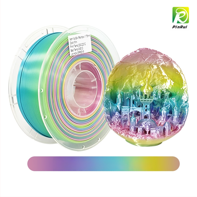 3D принтер PLA филамент Pinrui — копринен финиш, кръгло сечение, плътност 1.24