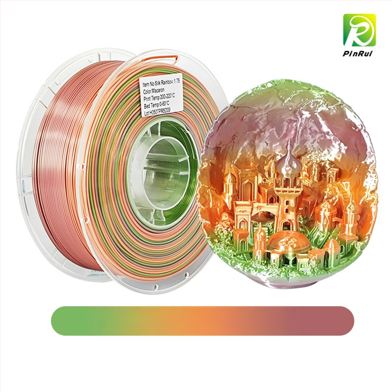 3D принтер PLA филамент Pinrui — копринен финиш, кръгло сечение, плътност 1.24