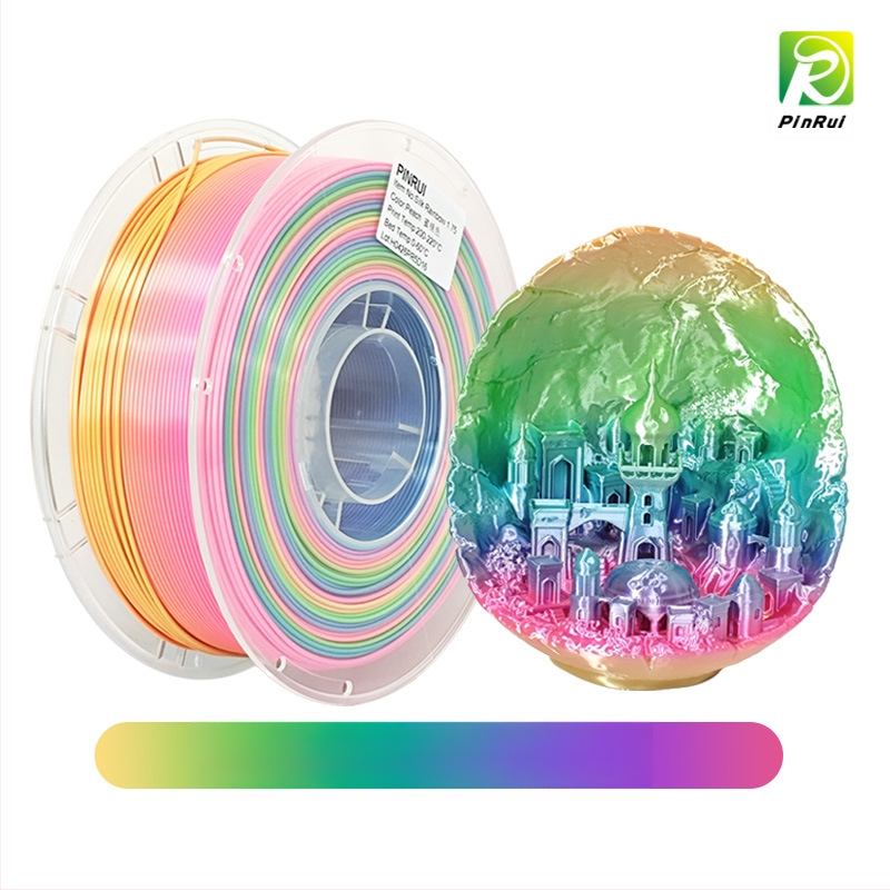 3D принтер PLA филамент Pinrui — копринен финиш, кръгло сечение, плътност 1.24